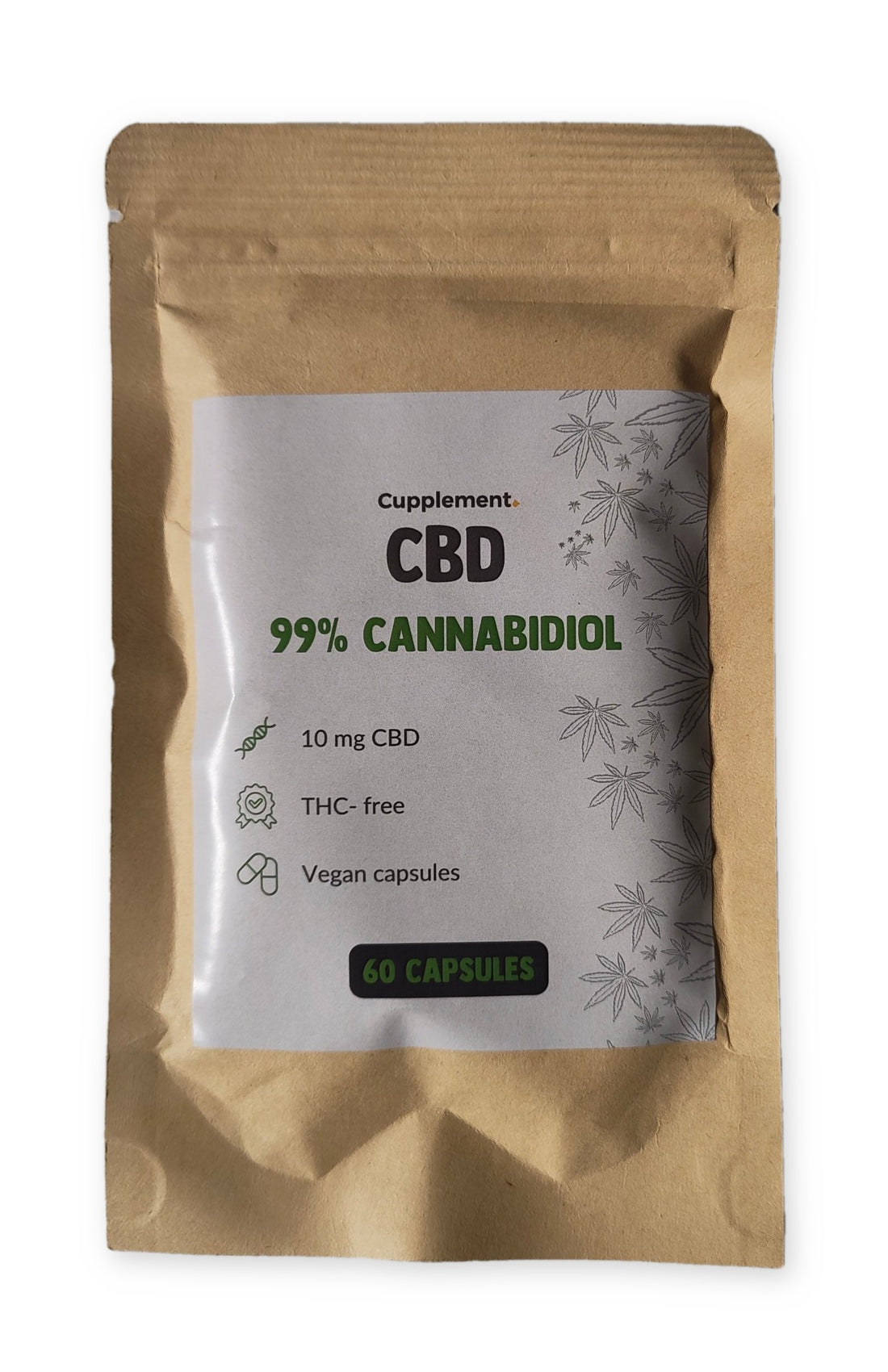 Bolsa de cápsulas de CBD 10 mg, 60 cápsulas veganas, de Cupplement