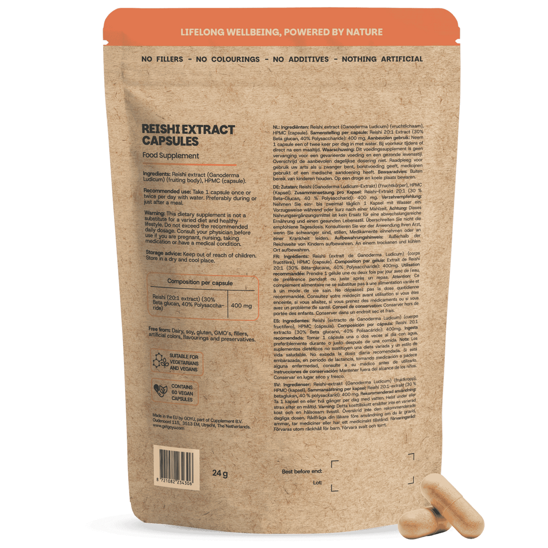 Reishi Extract 400 mg Capsules