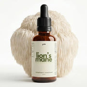 Frasco de tintura de Lion's Mane de Gribb, 50 ml, sobre fondo claro