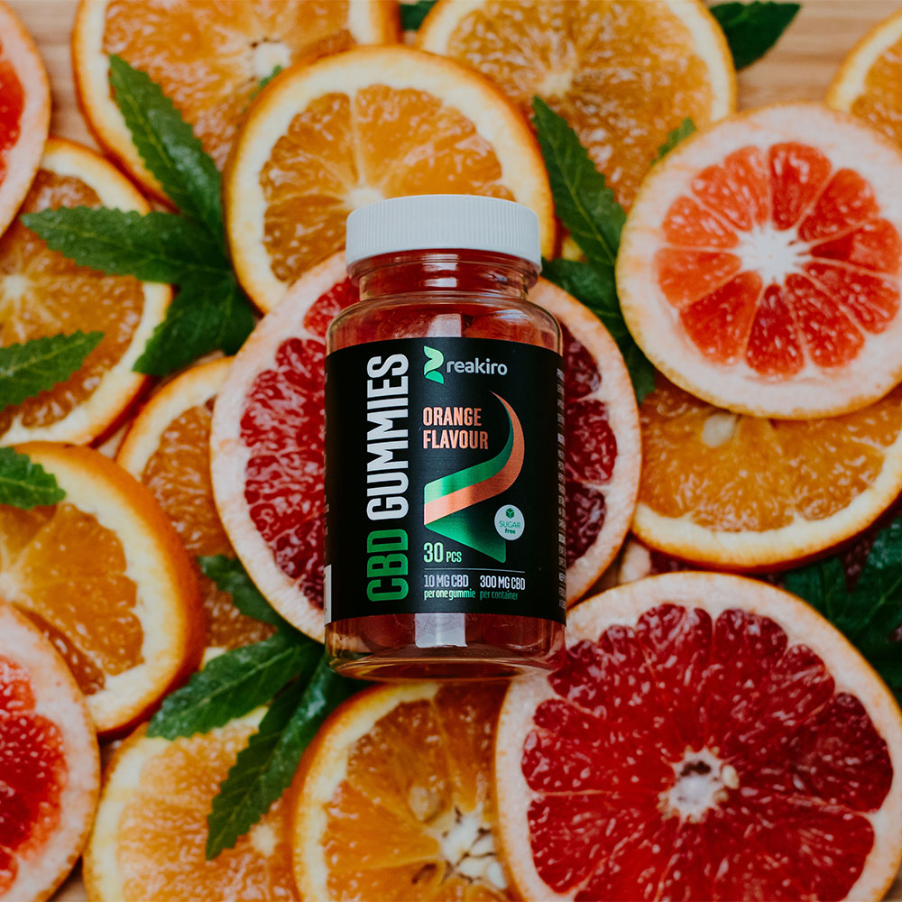 Gomitas Veganas de CBD 300mg 30pcs - Sabor Naranja